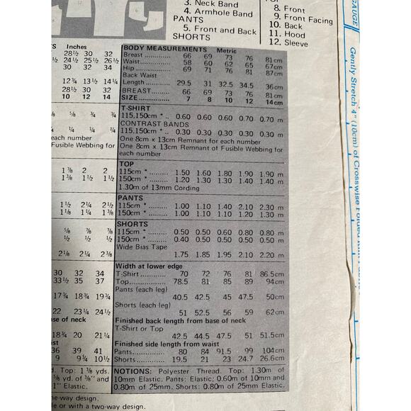 Butterick Sewing pattern 5908 kids hoodie pants shorts sz 14 - Picture 6 of 9